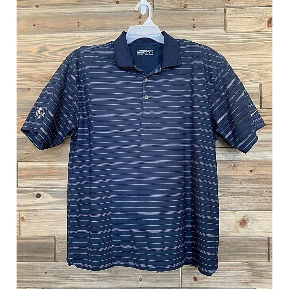 NIKE GOLF Tour Performance Navy Blue Fit-Dry Short Sleeve Polo Shirt Men's Sz L